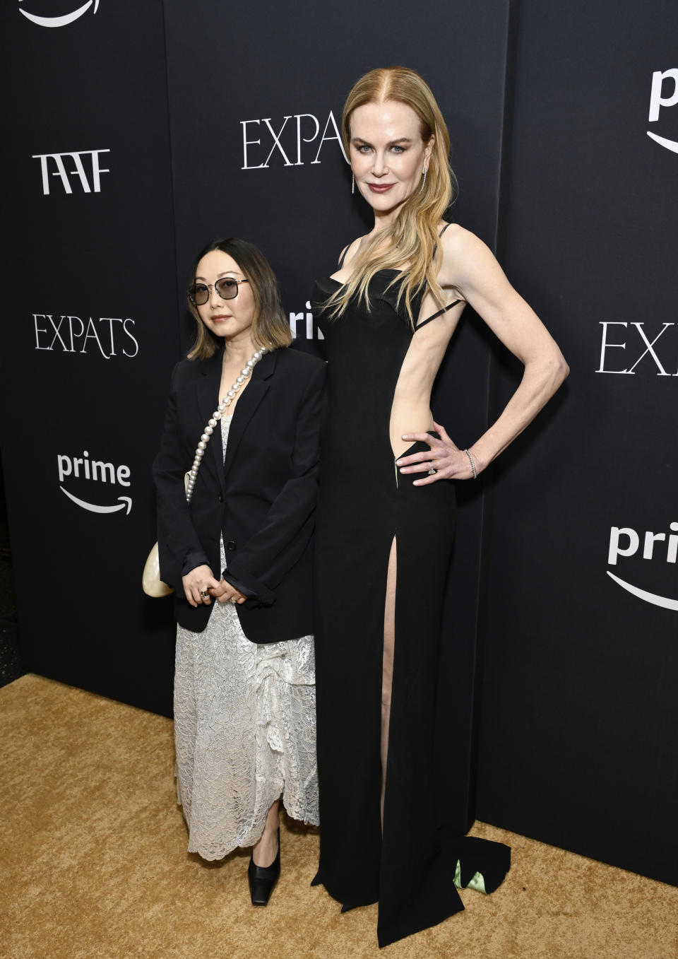 Writer-director Lulu Wang, left, and actor Nicole Kidman attend the premiere of "Expats" at the Museum of Modern Art on Sunday, Jan. 21, 2024, in New York. (Photo by Evan Agostini/Invision/AP)