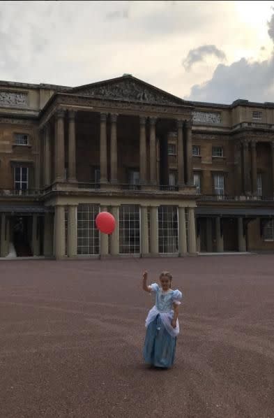 The youngest Beckham appeared to be dressed in a blue dress like Disney Princess Elsa from Frozen. Source: Instagram