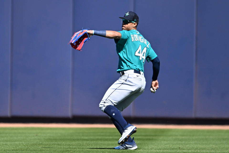 西雅圖水手新生代看板球星Julio Rodríguez。（Photo by Chris Bernacchi/Diamond Images via Getty Images）