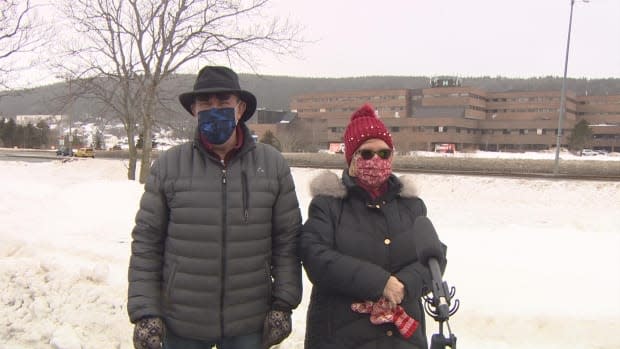 Bob and Elizabeth Noseworthy say the province's health system can't handle COVID-19 patients seeking treatment. (Sherry Vivian/CBC - image credit)