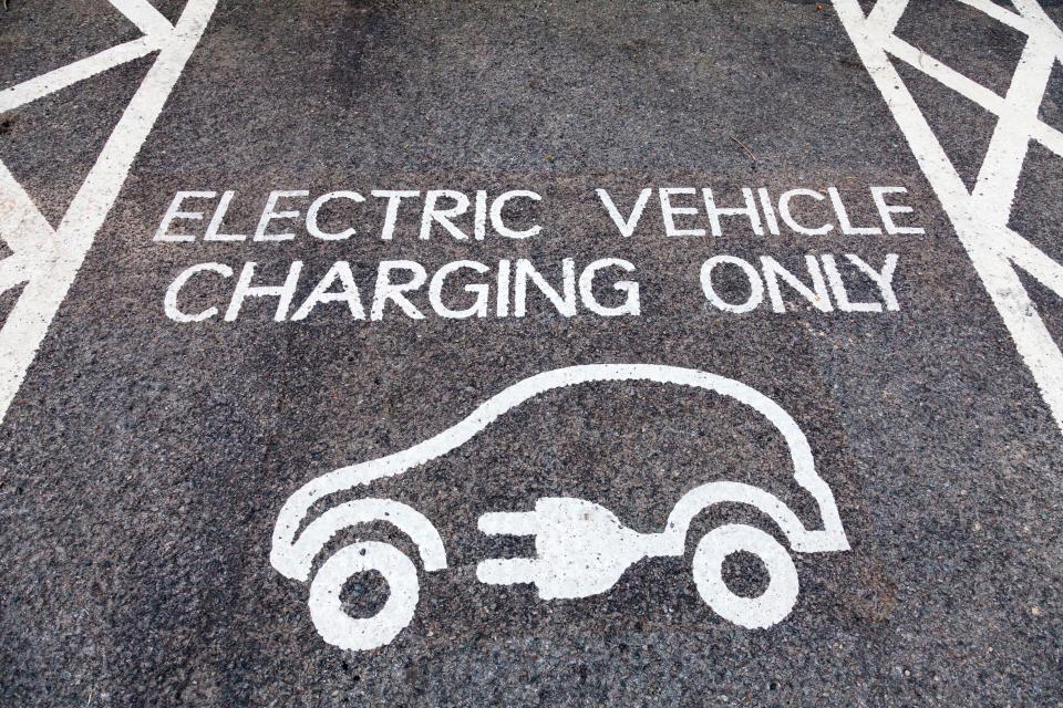 An electric vehicle charging point in the U.K.