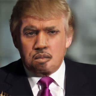 <p>Muchos gozaron creando imágenes del rapero con el look Trump. </p>