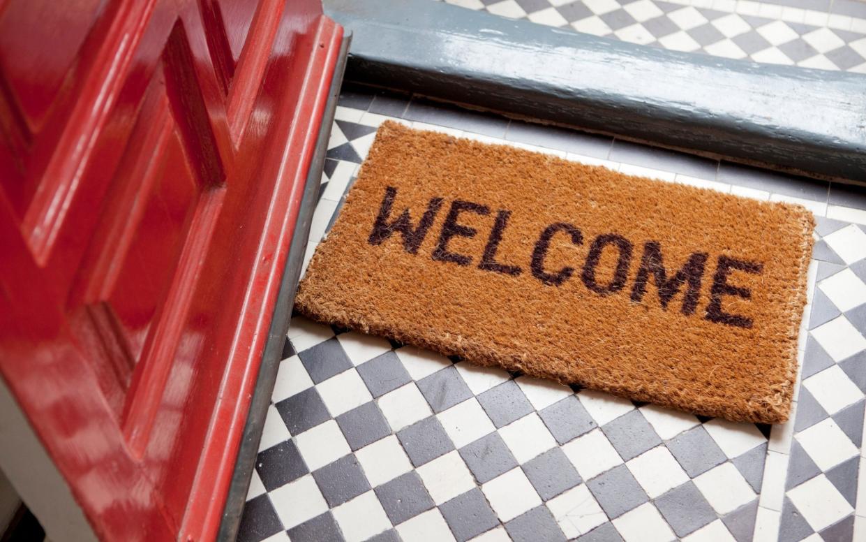 Front door welcome mat