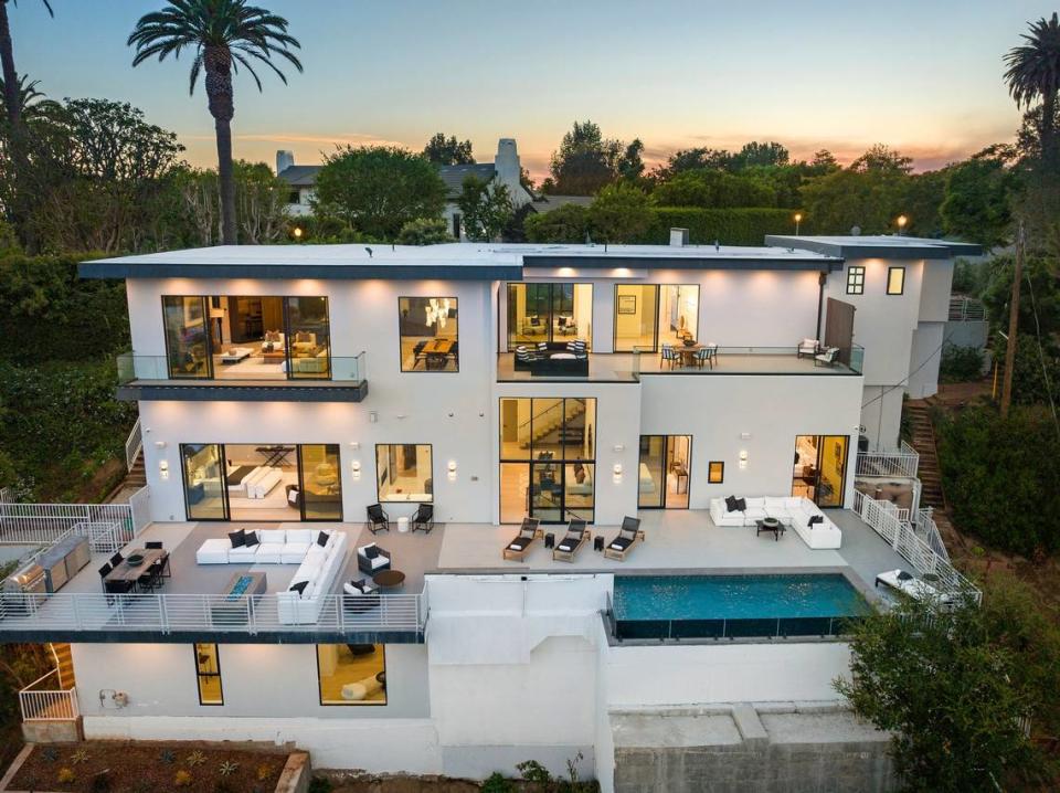 The Pacific Palisades, California, estate is listed at $21.8 million.