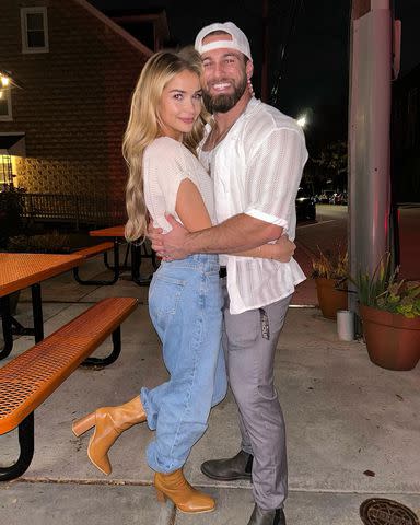 <p>Ed Eason/ Instagram</p> Ed Eason and Miranda Meyer take a photo with their arms around each other