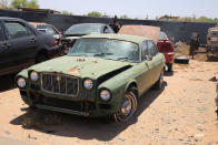 <p>According to the note on the windshield, this 1971 Jaguar XJ6’s 4.2-<span>litre </span>(258cu in) six-cylinder engine has been replaced by a Chevrolet small-block. It’s a Series 1 car, one of <strong>98,227</strong> examples built in England between 1968 and 1973, and is being sold as a project car. It is one of seven Jaguars we spotted in this yard. This car is also at <strong>Desert Valley Auto Parts</strong>.</p>
