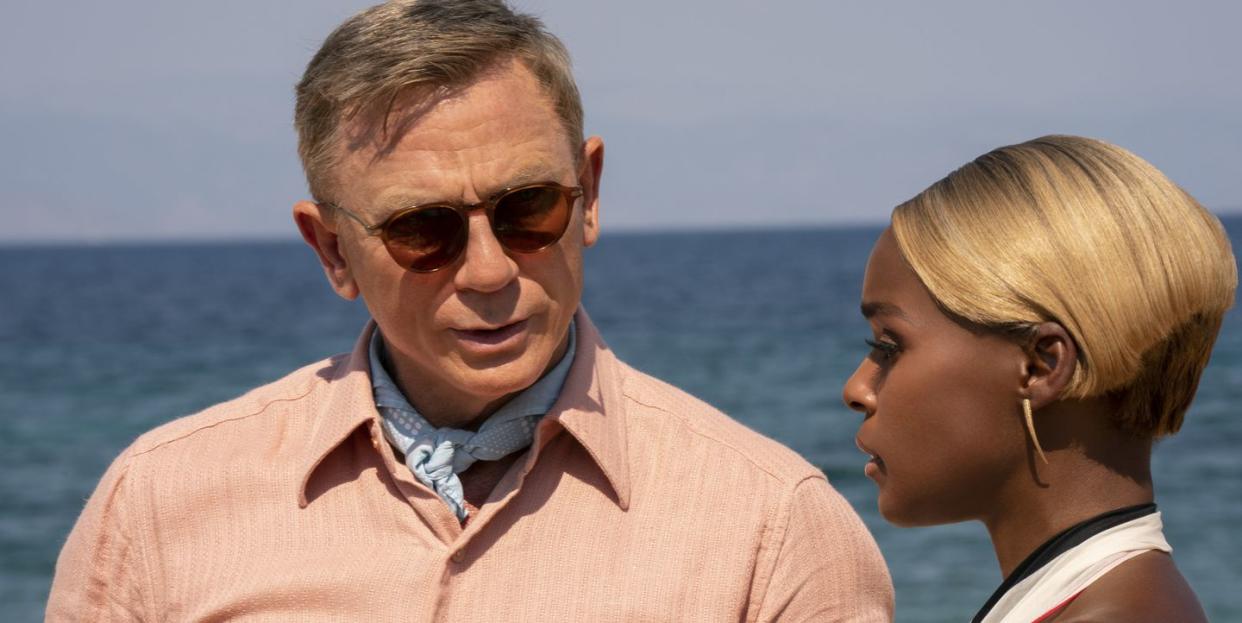 glass onion a knives out mystery 2022 daniel craig as detective benoit blanc and janelle monáe as andi  cr john wilsonnetflix