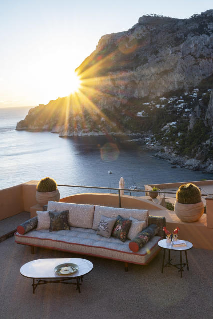 The terrace inside the Etro Pegaso Suite at the Punta Tragara Hotel in Capri. - Credit: Courtesy image