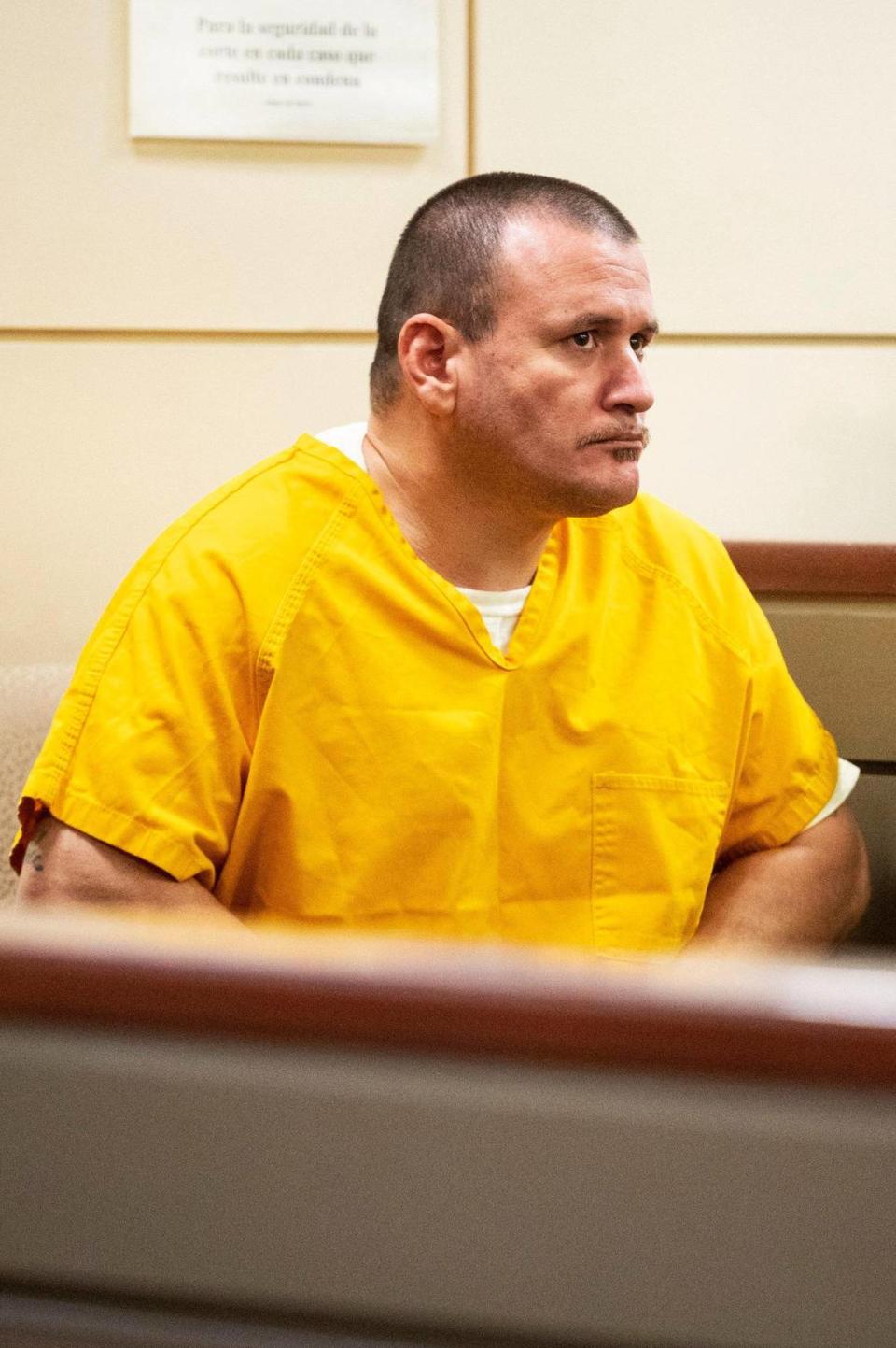 Alberto Salgado, 41, appears before Judge Carol Ash in Merced County Superior Court in Merced, Calif., on Wednesday, June 14, 2023. Salgado has been charged as an accessory in the Oct. 2022 kidnapping and killing of an 8-month-old, her parents and uncle.