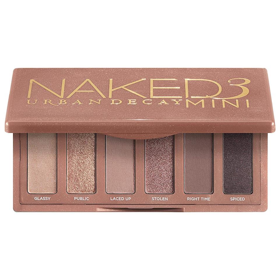 <p><strong>Urban Decay</strong></p><p>sephora.com</p><p><strong>$29.00</strong></p><p><a href="https://go.redirectingat.com?id=74968X1596630&url=https%3A%2F%2Fwww.sephora.com%2Fproduct%2Furban-decay-naked-3-mini-eyeshadow-palette-P474380&sref=https%3A%2F%2Fwww.bestproducts.com%2Flifestyle%2Fg291%2Ftiny-stocking-stuffers-for-everyone%2F" rel="nofollow noopener" target="_blank" data-ylk="slk:Shop Now;elm:context_link;itc:0" class="link ">Shop Now</a></p><p>The Naked palette by Urban Decay is a cult favorite for good reason. The colors are universally flattering, and they feel like butter as you apply them. This mini version of the palette has all the needed shades for the perfect soft smoky eye. </p>