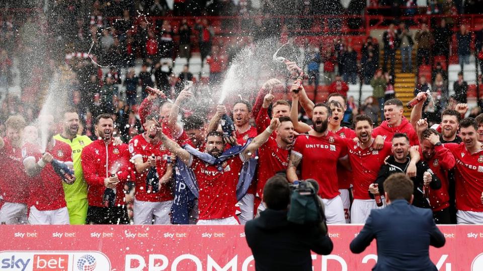 Wrexham celebrating