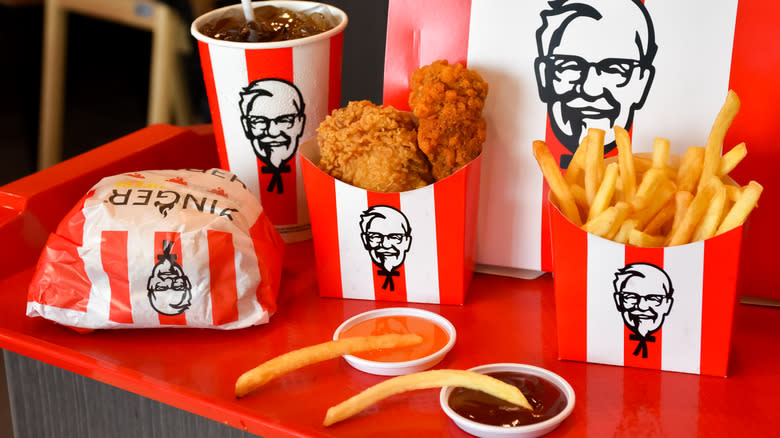 An array of KFC menu items and sides