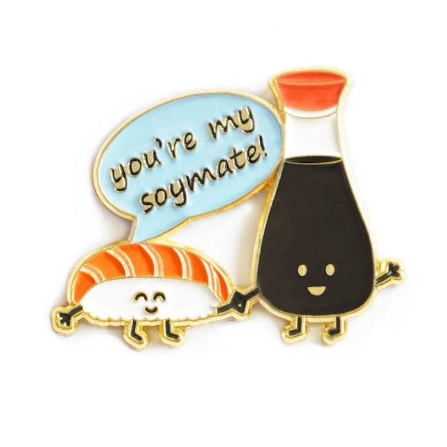 Queenie's Cards 'You're My Soymate' Enamel Pin