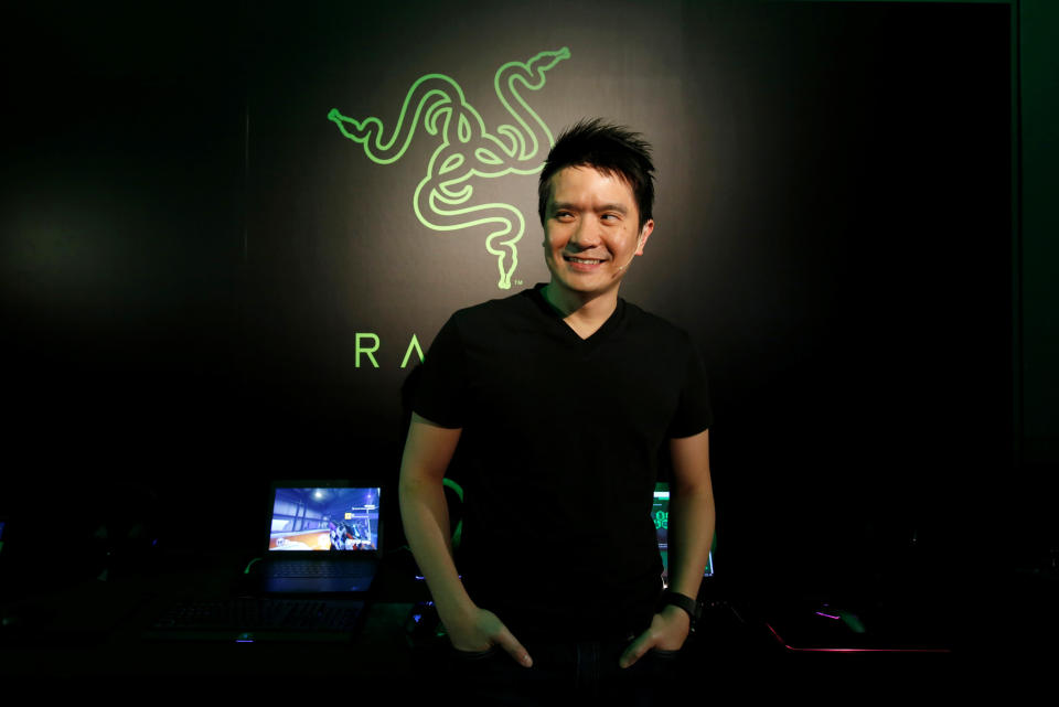 Min-Liang Tan, co-founder and CEO of Razer, poses during a news conference ahead of the company's IPO in Hong Kong, China October 31, 2017. REUTERS/Bobby Yip
