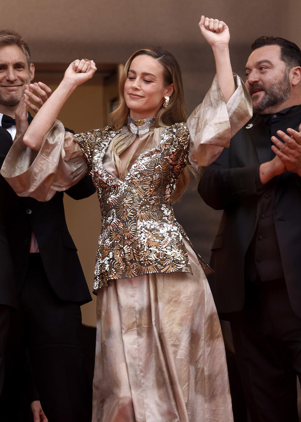 Brie Larson attends the "Jeanne du Barry" Screening & opening ceremony red carpet at the 76th annual Cannes film festival at Palais des Festivals on May 16, 2023 in Cannes, France.