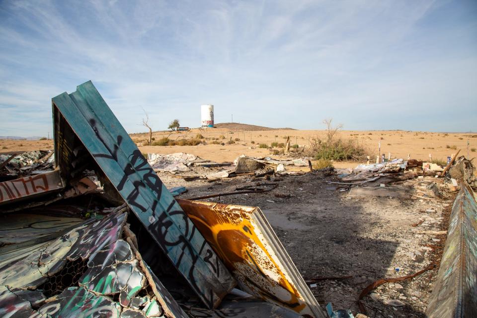 An abandoned water park in Newberry Springs, California.