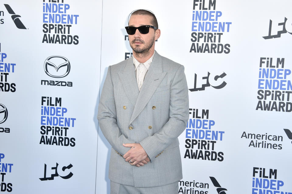 SANTA MONICA, CALIFORNIA - FEBRUARY 08: Shia LaBeouf attends the 2020 Film Independent Spirit Awards - Arrivals on February 08, 2020 in Santa Monica, California. (Photo by David Crotty/Patrick McMullan via Getty Images)