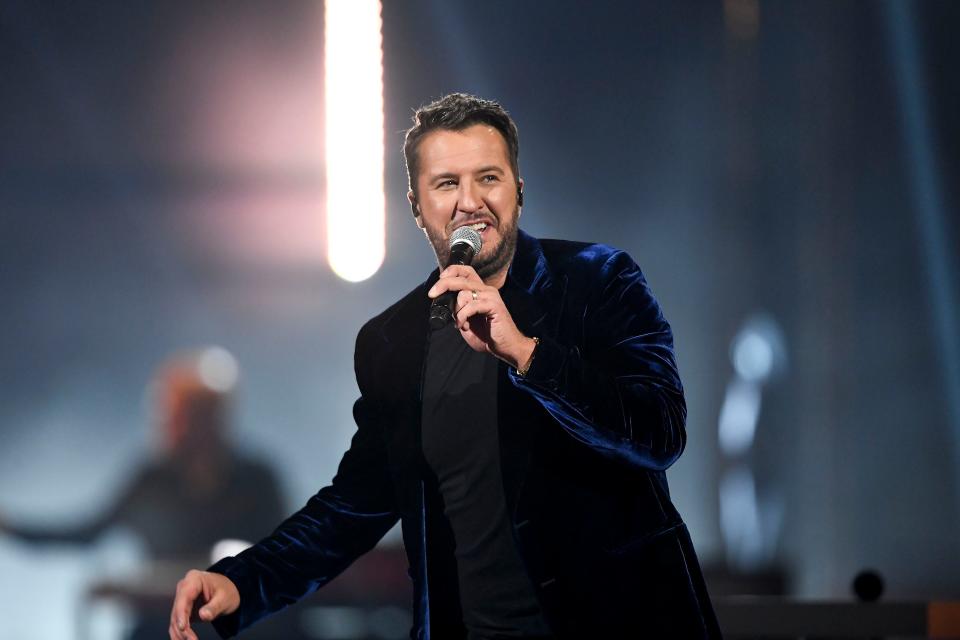 Luke Bryan performs during the 55th CMA Awards at Bridgestone Arena Wednesday, Nov. 10, 2021 in Nashville, Tenn.