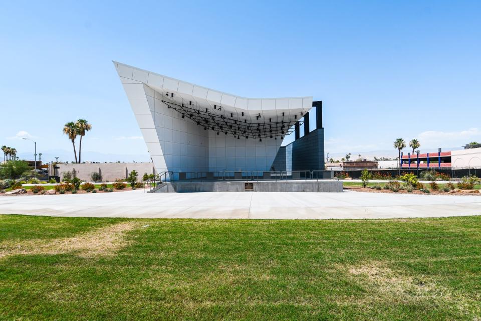 The Cathedral City Community Amphitheater is home to the city's Tastes & Sounds of Cathedral City event every Tuesday through the spring.