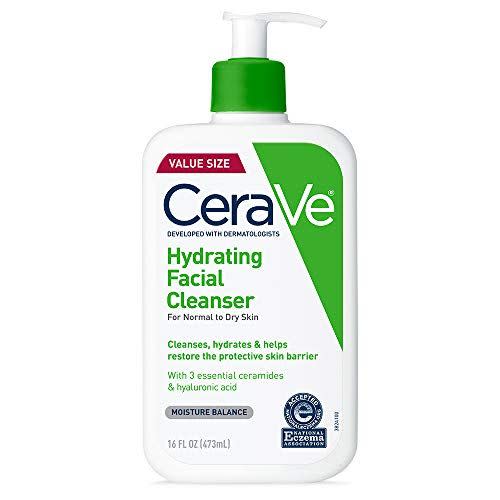 <p><strong>CeraVe</strong></p><p>amazon.com</p><p><strong>$14.47</strong></p><p><a href="https://www.amazon.com/dp/B01MSSDEPK?tag=syn-yahoo-20&ascsubtag=%5Bartid%7C2141.g.38380687%5Bsrc%7Cyahoo-us" rel="nofollow noopener" target="_blank" data-ylk="slk:Shop Now" class="link rapid-noclick-resp">Shop Now</a></p><p>Effectively removing dirt and buildup without leaving the skin too dry, this cleanser helps hydrate and strengthen the skin barrier, Dr. Garshick says. “It is a great option for all skin types, including those with sensitive skin,” she says. Plus, it uses MVE technology which provides a steady release of hydrating ingredients all day, she adds.</p>
