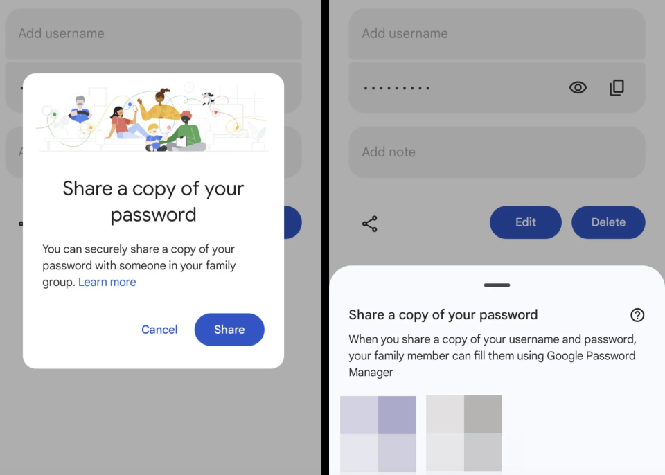 Google password sharing