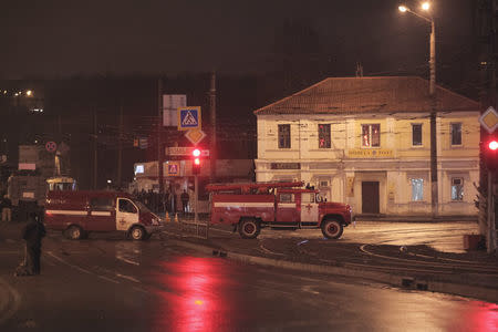 A general view shows a post office, where a man took people hostage, in Kharkiv, Ukraine December 30, 2017. REUTERS/Stanislav Belousov