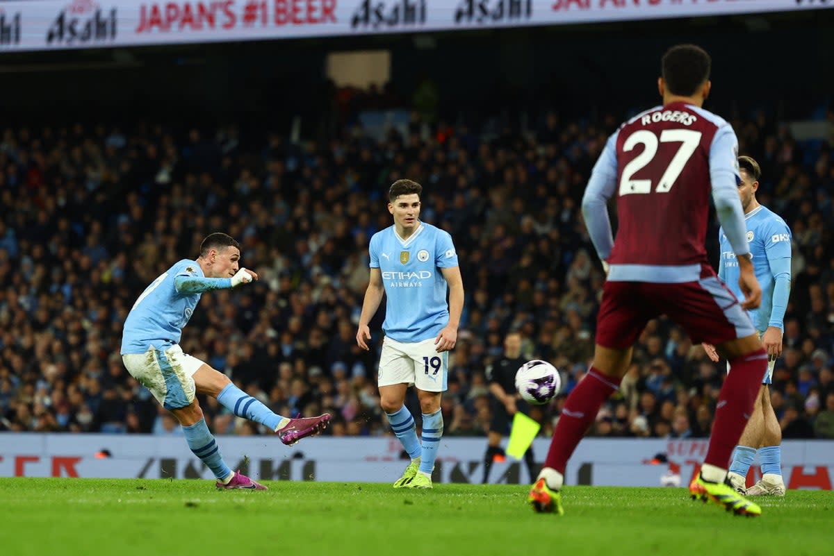 Foden’s first goal, and City’s second, came from a free kick (Reuters)