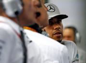 Formula One - Singapore Grand Prix - Marina Bay, Singapore - 16/9/16 Mercedes' Lewis Hamilton of Britain reviews his second practice. REUTERS/Edgar Su