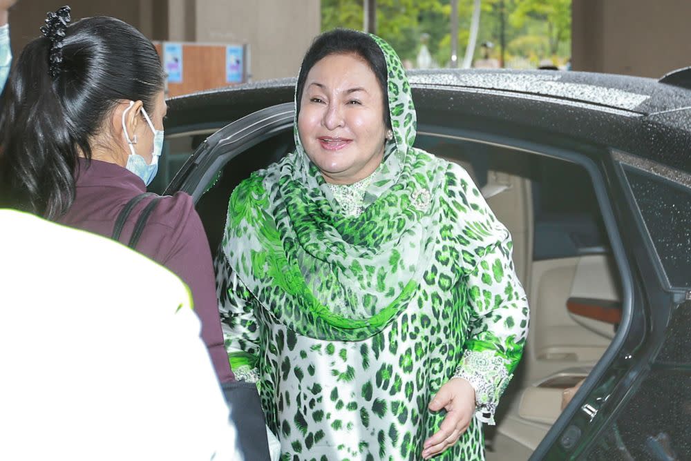 Datin Seri Rosmah Mansor arrives at the Duta High Court in Kuala Lumpur July 13, 2020. — Picture by Ahmad Zamzahuri