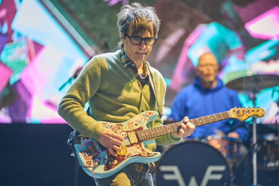 Weezer performs on the Home Plate stage during day one of the Innings Festival at Tempe Beach Park on Feb. 25, 2023.