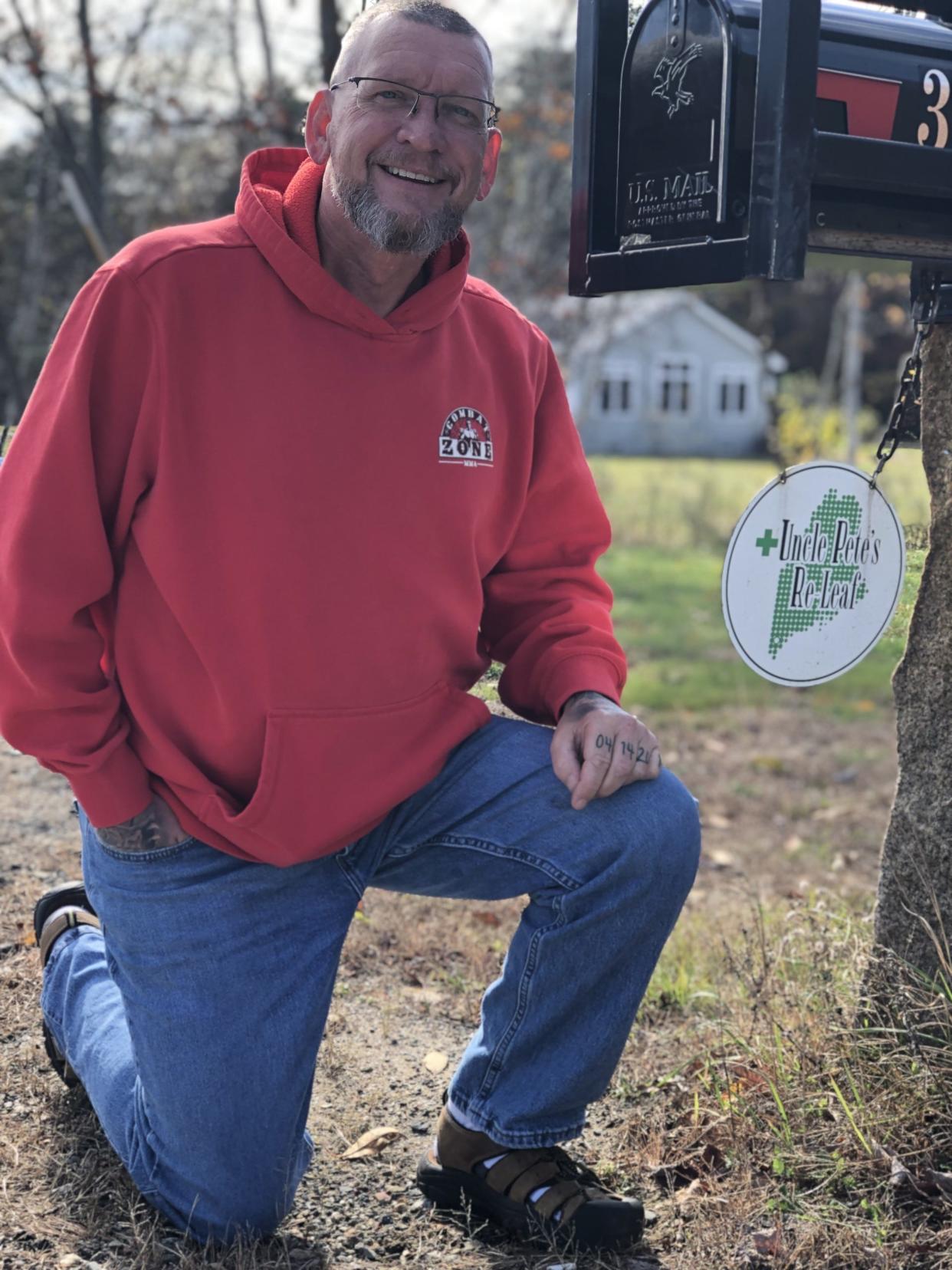 Pete Tranchemontagne is seen here outside his South Sanford home, where he runs his medical cannabis business, Uncle Pete's Re-Leaf. Tranchemontagne is the vice president of the board of directors for the newly formed Maine Cannabis Union.