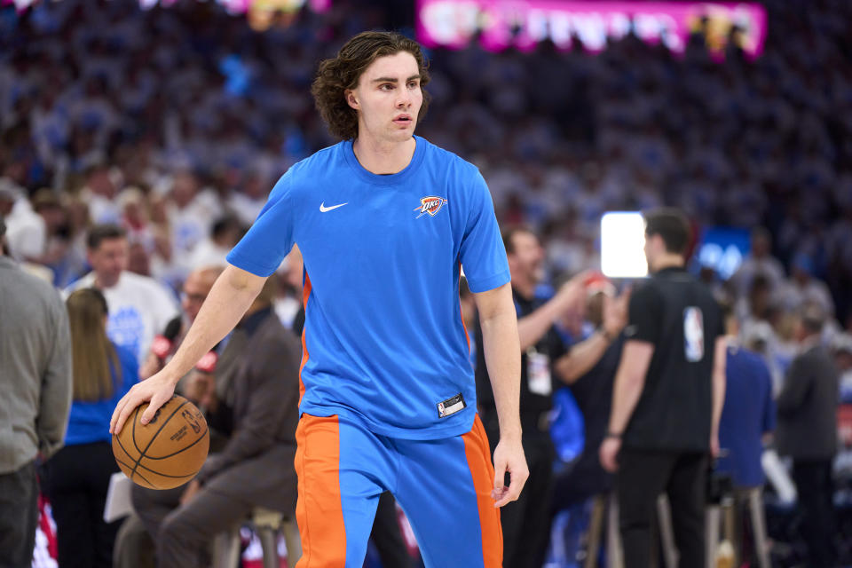 Josh Giddey continued to play for the Thunder after police opened an investigation into the allegations. (Photo by Cooper Neill/Getty Images)