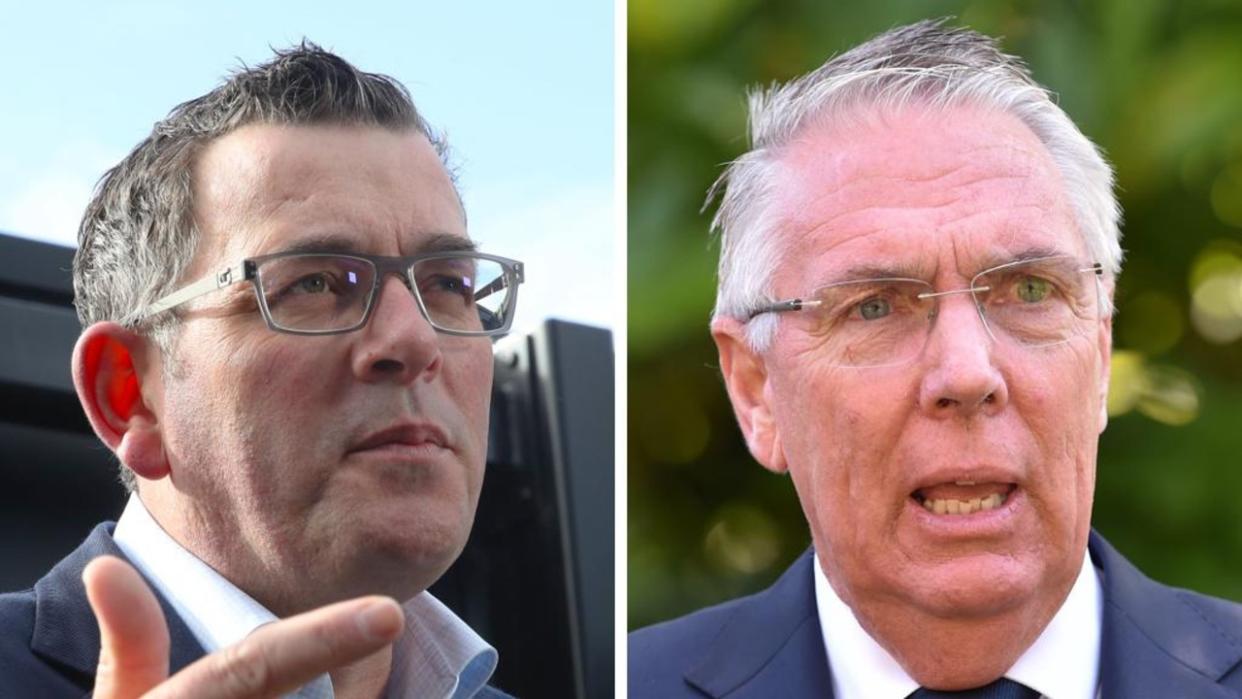 Nationals Victoria leader Peter Walsh, right, is calling for Dan Andrews King’s Birthday Honour to be revoked.