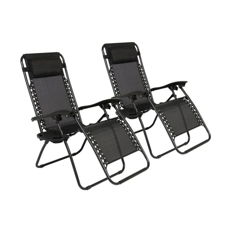 Zimtown 2-Piece Outdoor Zero Gravity Folding Lounge Chair