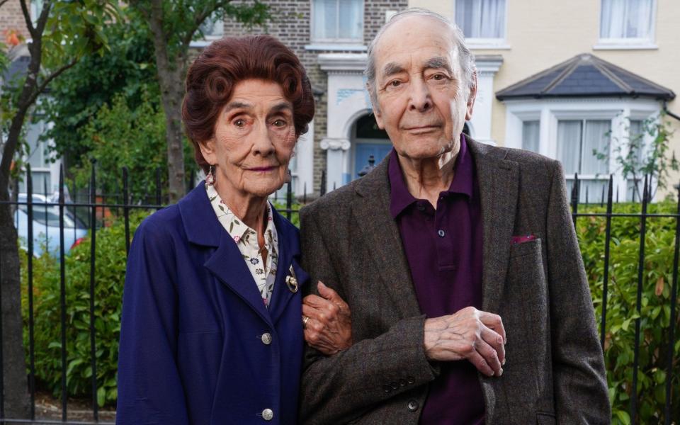 Dot (June Brown) and Doctor Legg (Leonard Fenton) in EastEnders (Credit: BBC)