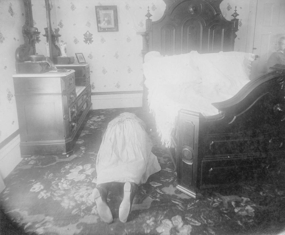 Abby Borden was found face down on the floor in the second floor guest room of the Borden house on August 4, 1892. She is believed to have been killed first. / Credit: Fall River Historical Society
