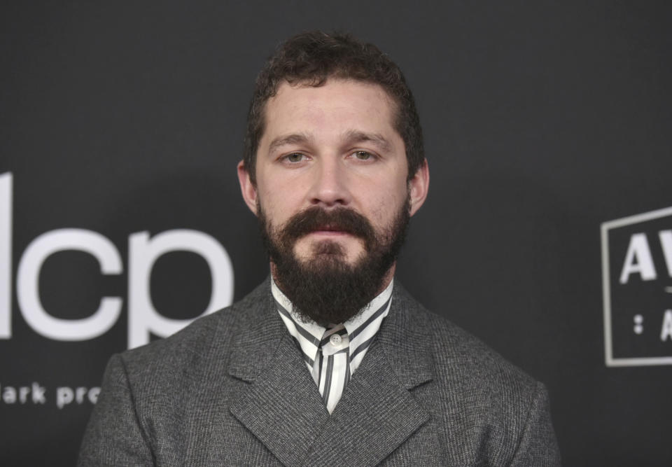 FILE - In this Nov. 3, 2019, file photo, Shia LaBeouf arrives at the 23rd annual Hollywood Film Awards at the Beverly Hilton Hotel in Beverly Hills, Calif. LeBeouf has converted to Catholicism after being confirmed on New Year’s Eve at a Mass presided over by Capuchin Franciscan friars. The Capuchin Franciscans-Western American Province announced the news on its Facebook site where it posted images of a smiling LeBeouf receiving Communion, kneeling with his eyes shut in prayer at Mass and hugging friars who attended the ceremony. (Photo by Richard Shotwell/Invision/AP, File)