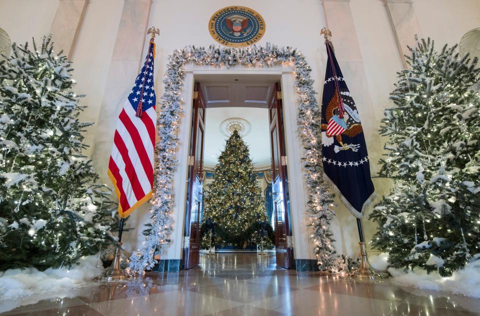 The Christmas trees include one that is 18ft high (Picture: Getty)
