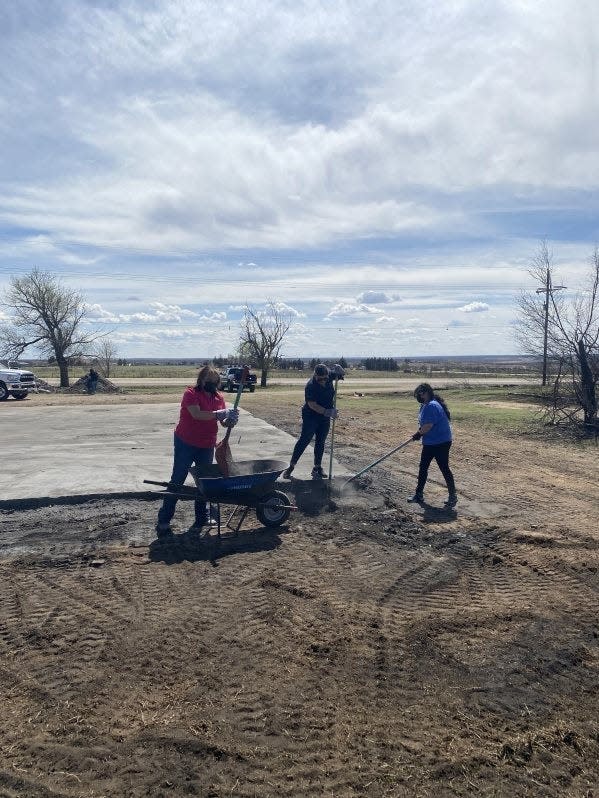 Inspiritus helps to facilitate volunteer groups to sift through ashes and remove debris following recent wildfires affecting the area as they manage the area's Volunteer Reception Area and the Texas Panhandle Wildfire Hotline.