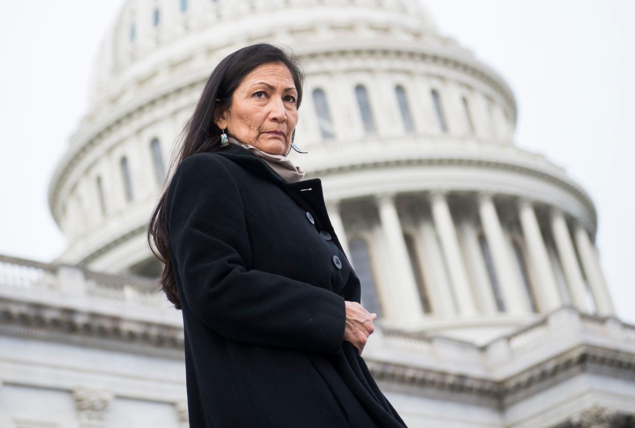 Rep. Deb Haaland (D-N.M.) just showed why it matters that Native American women are represented in Congress. It only took&nbsp;229 years! (Photo: Tom Williams via Getty Images)