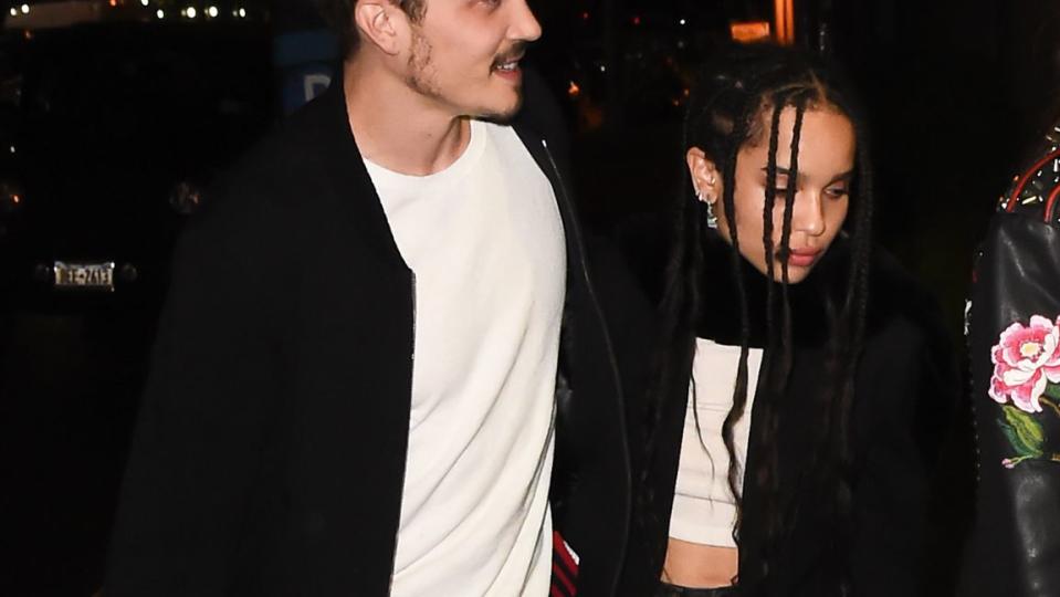 Zoe Karvitz and Karl Glusman are seen outside "Bowery Ballroom" in Soho on October 13, 2016 in New York City