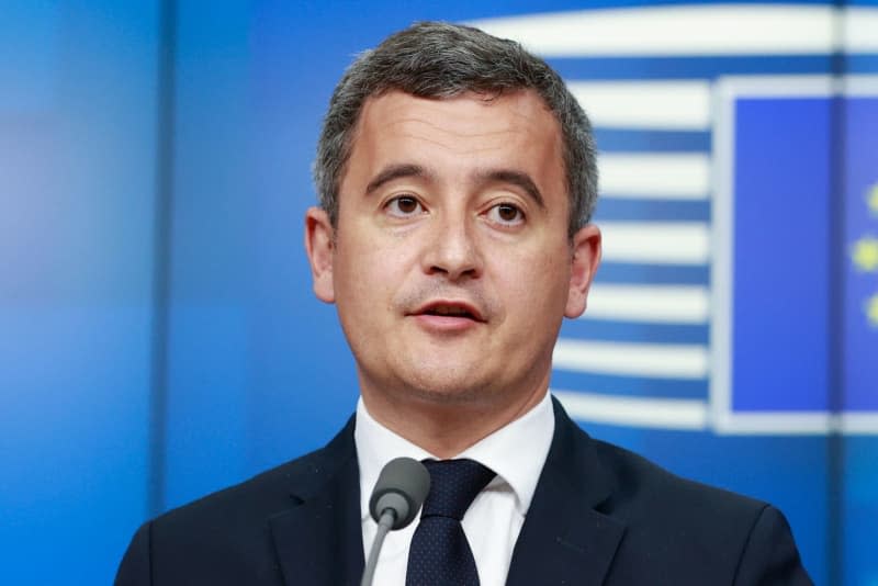 French Interior Minister Gerald Darmanin attends a joint press conference. Mario Salerno/EU Council/dpa