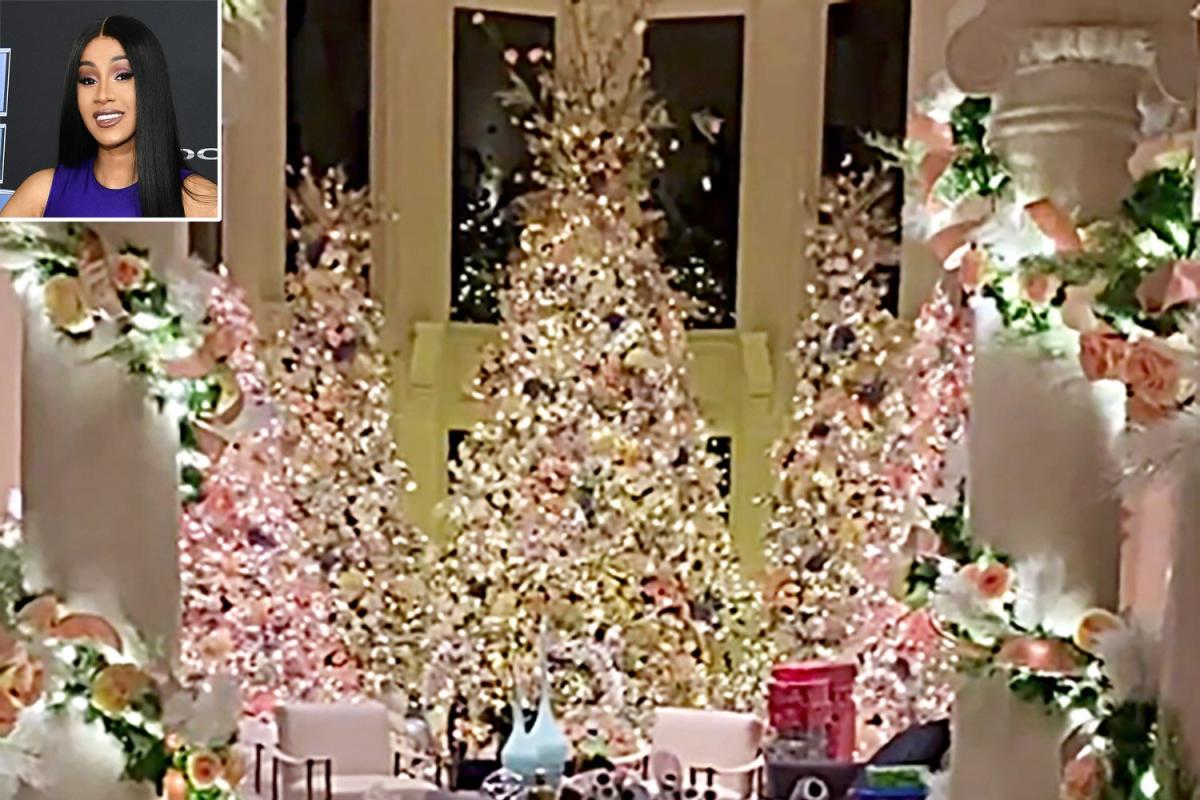 Cardi B Shows Off Her Christmas Decorations — Including Disney-Themed  Christmas Tree for Her Kids