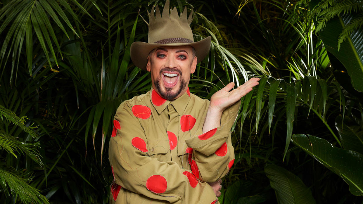 Boy George in promo shots for I'm a Celebrity... Get Me Out of Here 2022 (ITV/Lifted Entertainment)