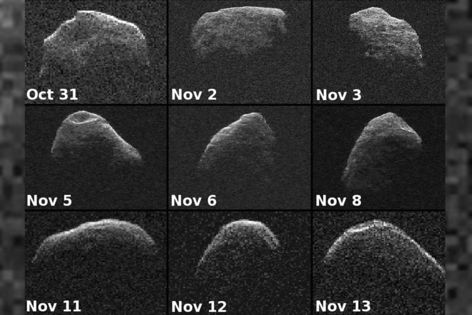 Immagini radar dell'asteroide Apophis, scattate nel 2012.