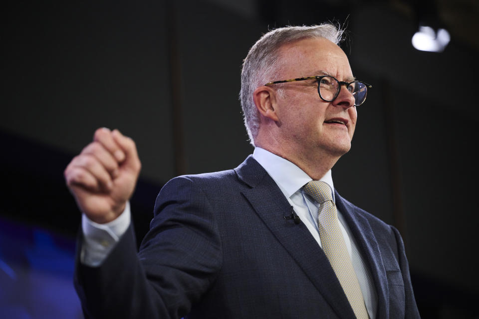 Anthony Albanese speaks at the National Press Club