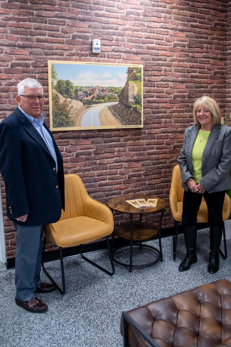 Pat and Deb Hennessey of Zanesville at their Backroad Wellness dispensary, set to open in April in Cambridge.