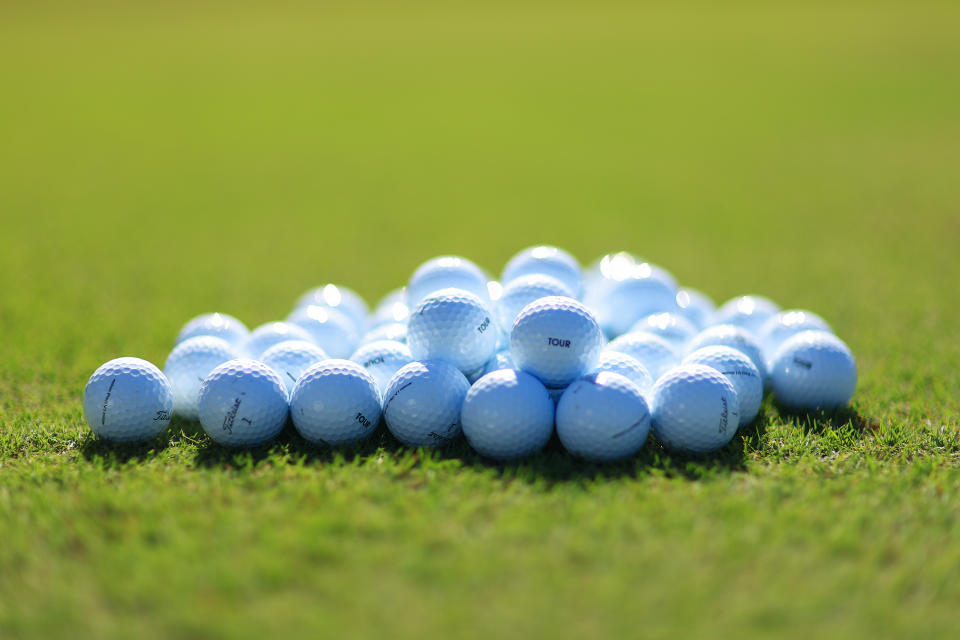 Behold a pile of soon-to-be illegal golf balls. (Mike Ehrmann/Getty Images)