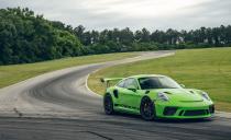 <p>The <a href="https://www.caranddriver.com/porsche/911-gt3-gt3-rs" rel="nofollow noopener" target="_blank" data-ylk="slk:GT3 RS;elm:context_link;itc:0;sec:content-canvas" class="link ">GT3 RS</a> uses its 520-hp like you'd want from a high-revving non-turbo flat-six. It screams to 9000 rpm as if someone's stolen candy from it. Not only does it have a higher redline than the turbocharged 911 GT2 RS, the former fastest car at Lightning Lap, the GT3 RS can shift gears with such speed you may mistake the dual-clutch gearbox for some psychic-shifter. <a class="link " href="https://www.caranddriver.com/features/a29389811/2019-porsche-911-gt3-rs-lightning-lap/" rel="nofollow noopener" target="_blank" data-ylk="slk:Lap Test;elm:context_link;itc:0;sec:content-canvas">Lap Test</a> </p>