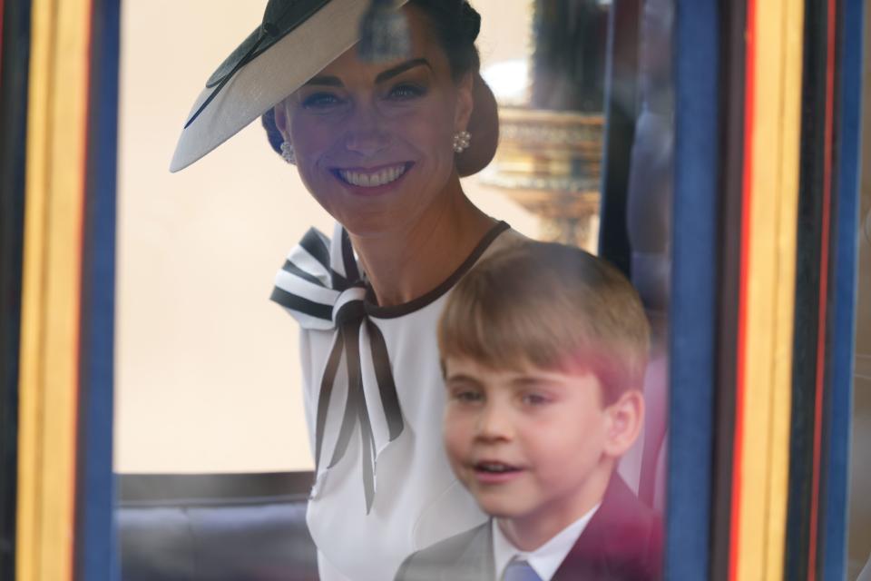 The Princess of Wales and Prince Louis arrive for the Trooping the Colour ceremony at Horse Guards Parade (PA) (PA Wire)